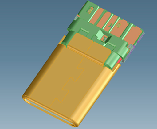 USB C TYPE 焊线式2.0公头（冲压壳）